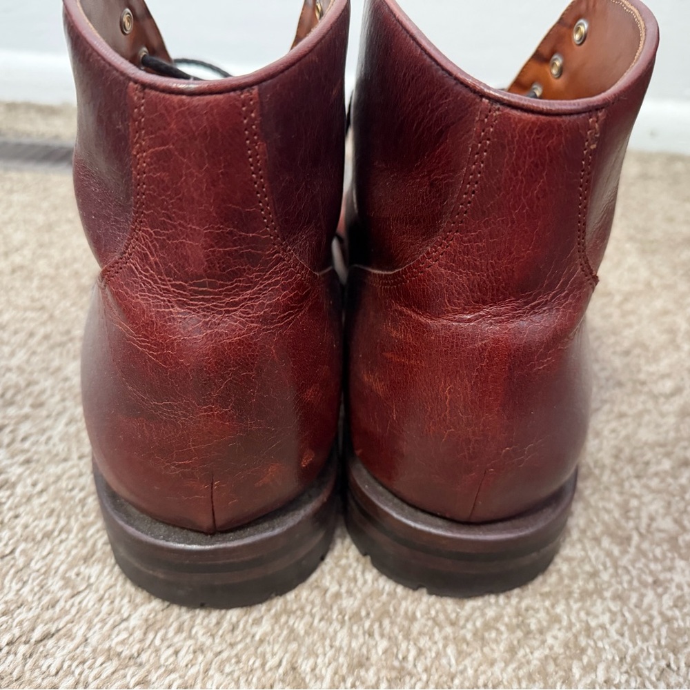 Grant Stone Burgundy Garrison Boot Red Waxed Deer - Picture 2 of 5